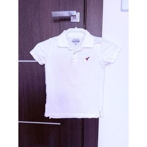 Crewcuts Kids White Rocket Ship Polo Shirt Short Sleeve Cotton Size 6-7 Everyday